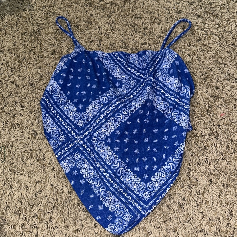 papaya blue bandana top